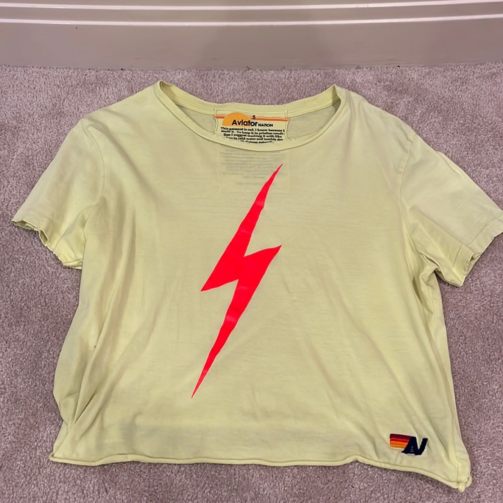 AVIATOR NATION neon tee shirt. (RARE)